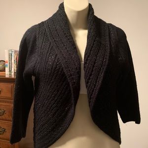 Like New It’s Our Time Sweater/ Jacket.  Black with some silver sparkle.